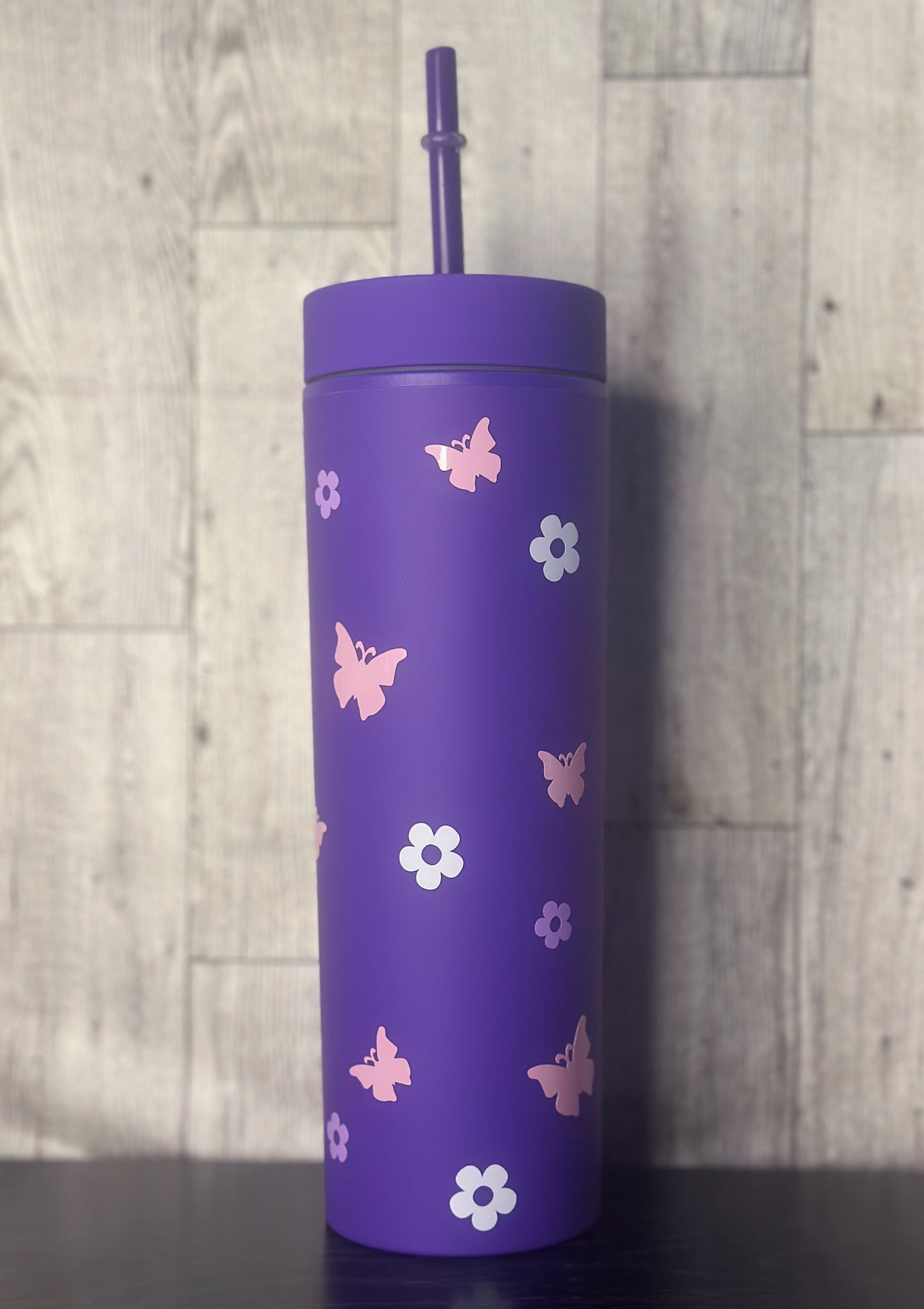 Purple butterfly & flower custom tumblr