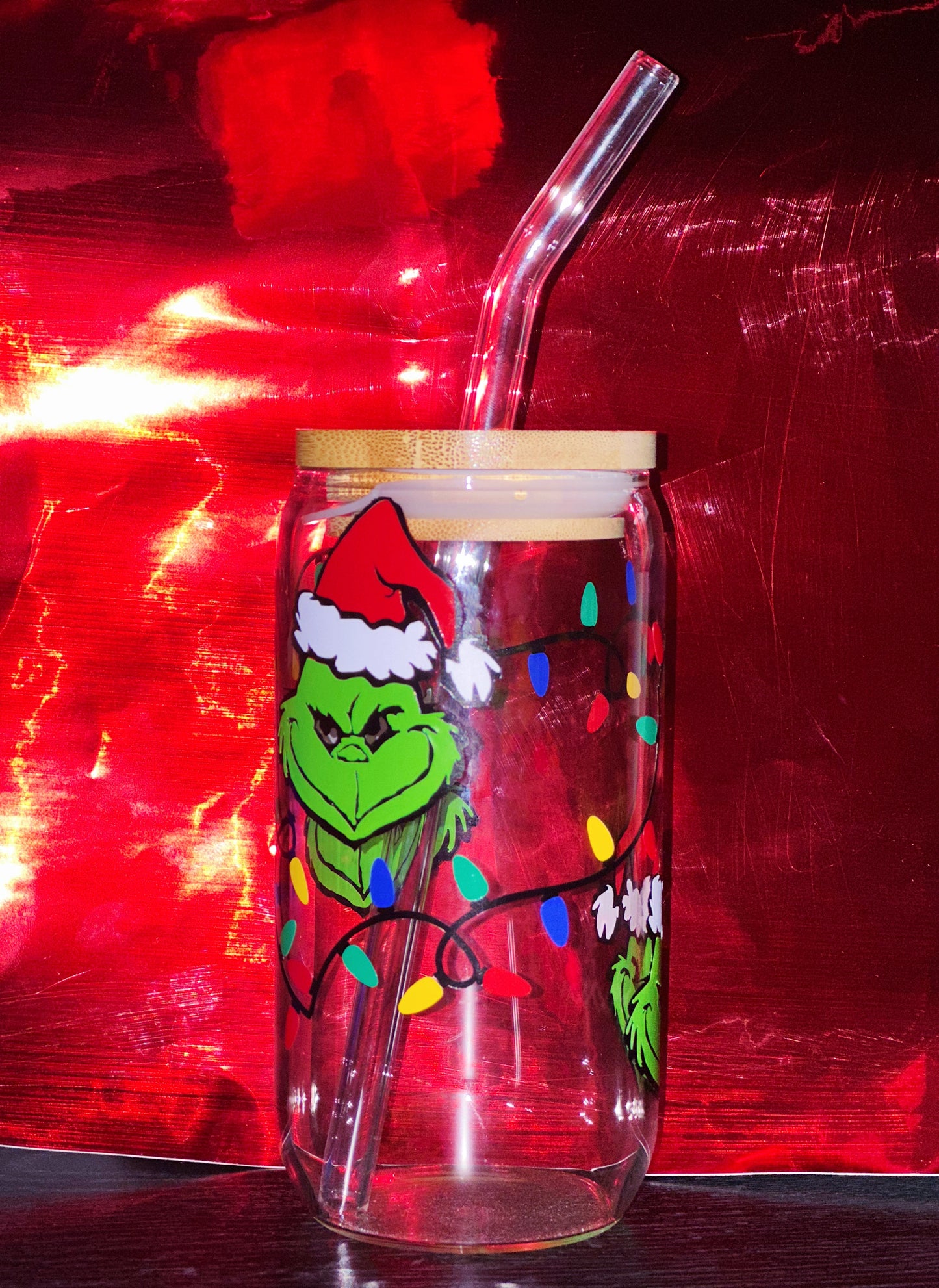 Grinch & Christmas Lights Cup